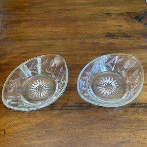 Heisey Antique etched glass custard bowls